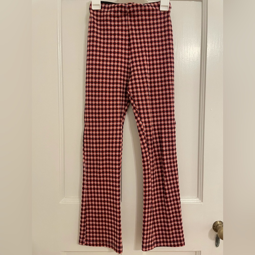 Plaid flare pants